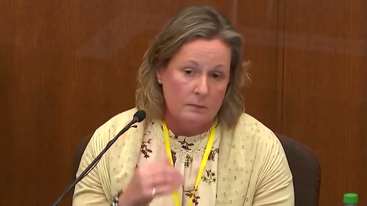 Former police officer Kim Potter testifies during her trial in Minneapolis