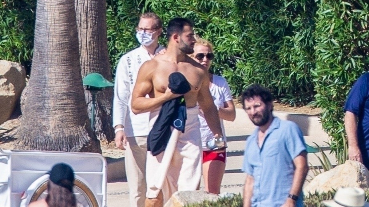 Spears and her fiancé Sam Asghari at the luxurious hotel. 