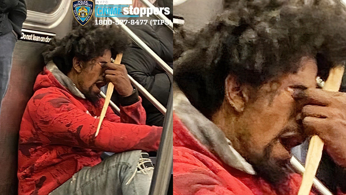 NYPD detectives on Monday were searching for a man who brandished wooded daggers and threatened to kill a woman while on the subway. Police said the suspect has a tattoo on his face.