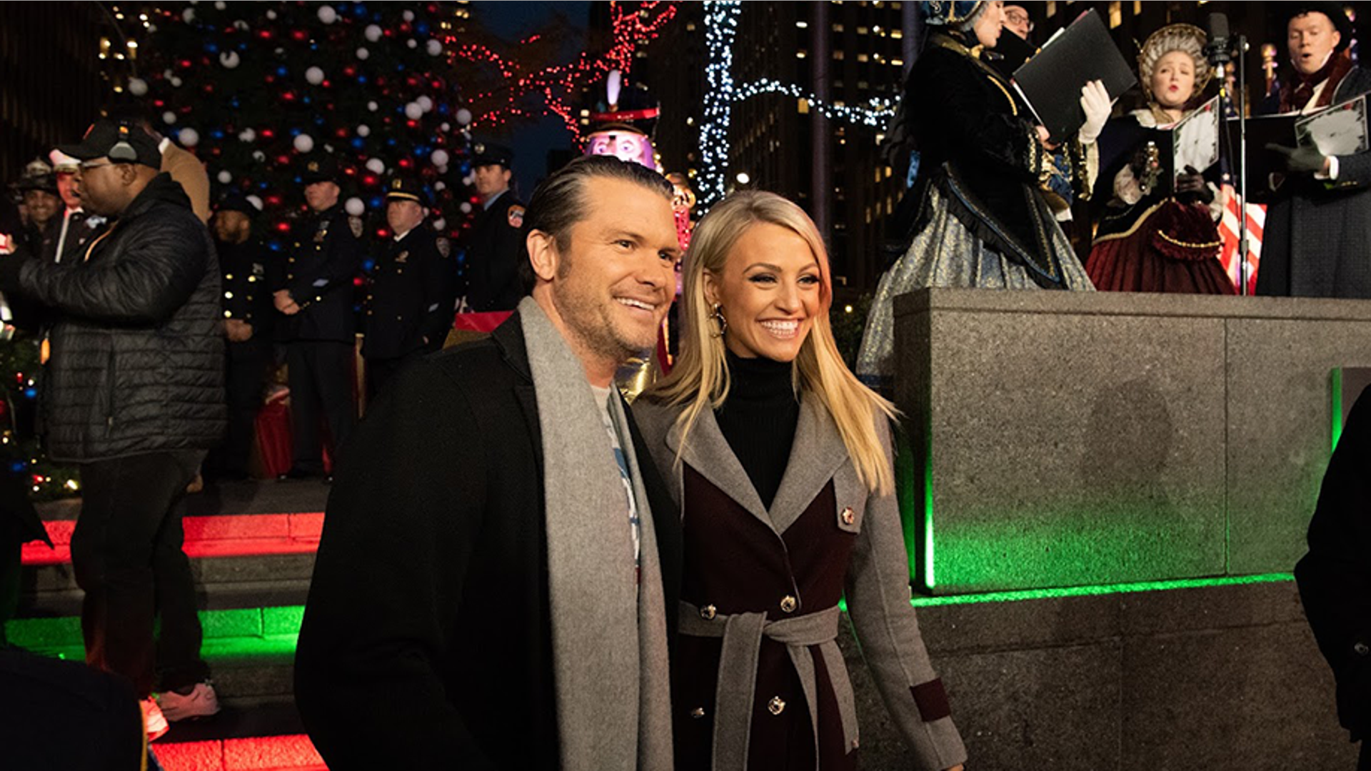 Pete Hegseth and Carley Shimkus at the All-American Christmas Tree Lighting.