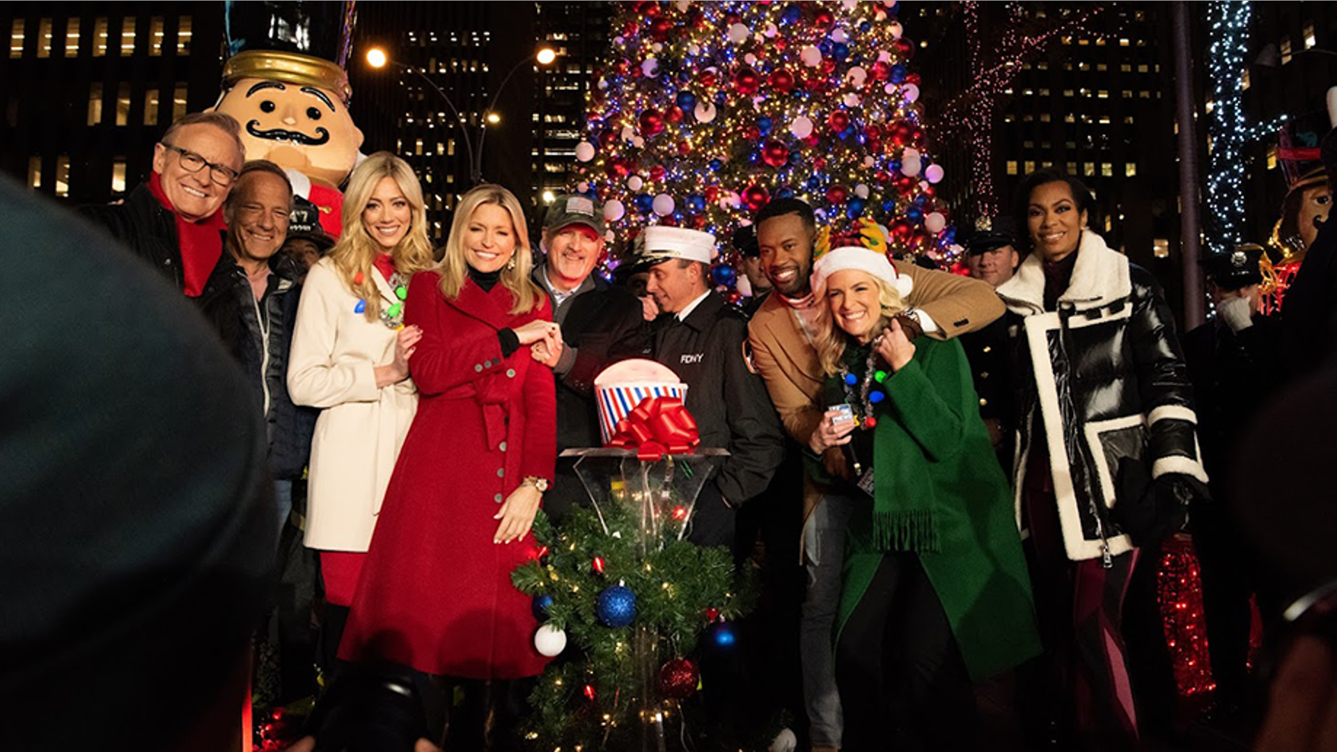Fox News and FOX Business talent at the All-American Christmas Tree Lighting.