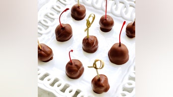 Chocolate-covered bourbon cherries for Christmas dessert