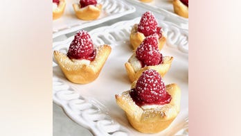 Raspberry goat cheese bites for Christmas dessert