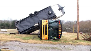 Tennessee school bus driver speaks out after strong winds flip vehicle while he was still inside