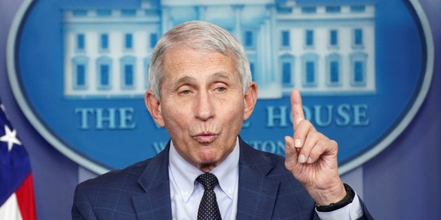 Dr. Anthony Fauci speaks about the Omicron coronavirus variant case, which was detected in California, during a press briefing at the White House in Washington, U.S., December 1, 2021. REUTERS/Kevin Lamarque