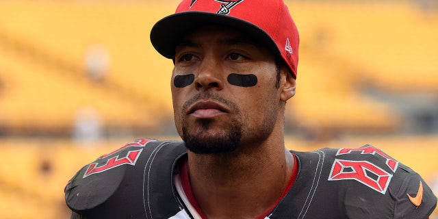 Vincent Jackson looks on from the field after a game against the Pittsburgh Steelers at Heinz Field in Pittsburgh. (Photo by George Gojkovich/Getty Images)