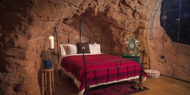 The Grinch cave comes with a kitchen, a music room, two bedrooms and more.
