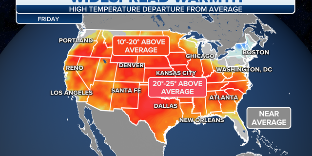 Warmth across the U.S.