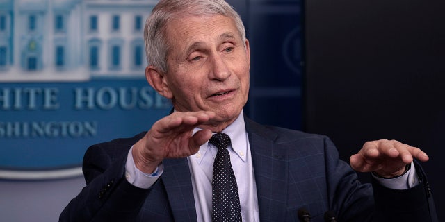 Dr. Anthony Fauci, Director of the National Institute of Allergy and Infectious Diseases during the daily press briefing at the White House on Dec. 1, 2021 in Washington, D.C. 