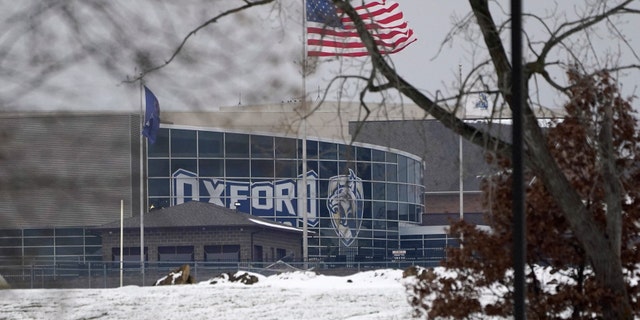 Oxford High School is shown in Oxford, Mich., Tuesday, Nov. 30, 2021, where authorities say a student opened fire at the school.