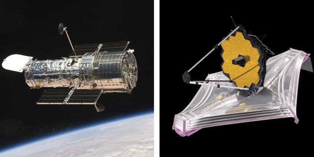 Bộ hình ảnh do NASA cung cấp này cho thấy Kính viễn vọng Không gian Hubble quay quanh