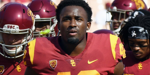 阿卜杜勒-马利克麦克莱恩, 22, when he was a member of the USC football program. McClain was arrested Monday in connection with a COVID relief fraud scheme.