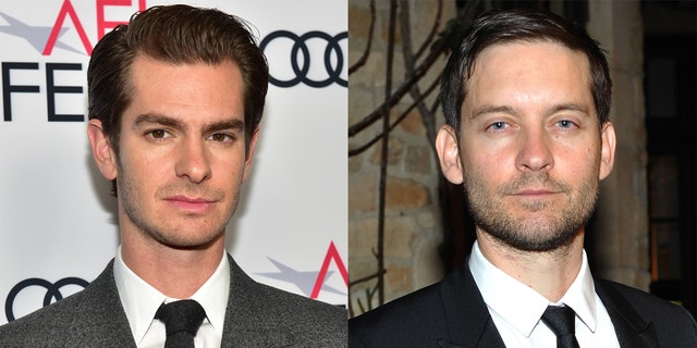 Kardashian shared online that Andrew Garfield (left) and Tobey Maguire (right), who played Spider-Man in previous franchises, reprise their roles in ‘No Way Home.’