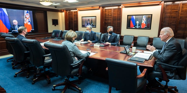 President Biden meets virtually with Russian President Vladimir Putin on Tuesday, Dec. 7, 2021. (Photo: White House)