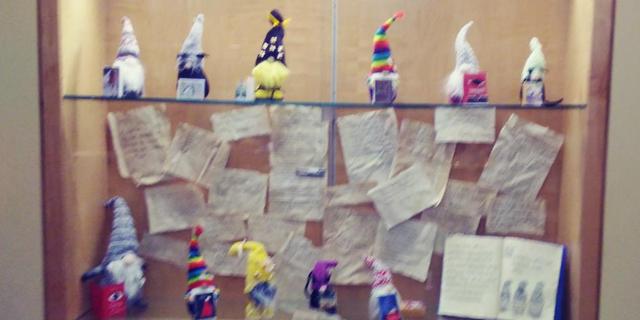 A "holiday reading display" at the Dolley Madison Library in Fairfax County, Virginia