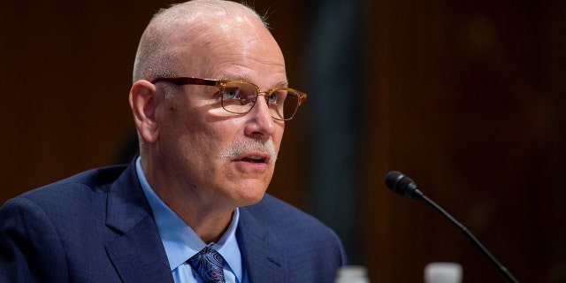 Chris Magnus appears before a Senate Finance Committee hearing on his nomination to be the next U.S. Customs and Border Protection commissioner in the Dirksen Senate Office Building on Capitol Hill in Washington, DC, U.S., October 19, 2021.