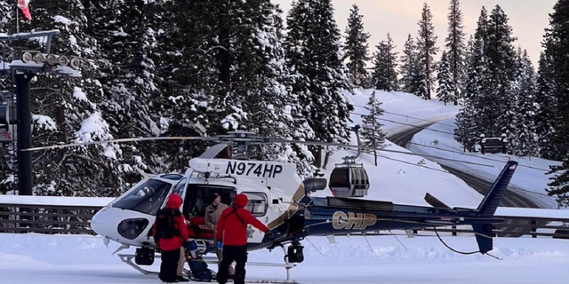 A California Highway Patrol helicopter participates Thursday in the search for Rory Angelotta. (Placer County Sheriff's Office)