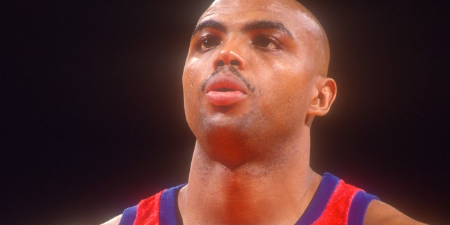 Charles Barkley of the Philadelphia 76ers takes a foul shot during a game against the Washington Bullets at the Capital Centre Nov. 5, 1991 in Landover, Md.