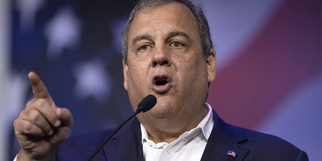 Chris Christie, former governor of New Jersey, speaks during the Republican Jewish Coalition (RJC) Annual Leadership Meeting in Las Vegas, on Nov. 6, 2021.