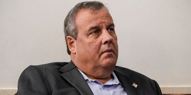 Former New Jersey Gov. Chris Christie listens as President Trump speaks during a news conference in the Briefing Room of the White House on Sept. 27, 2020 in Washington. 