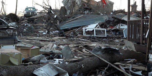 Tornado damage in Mayfield, Kentucky