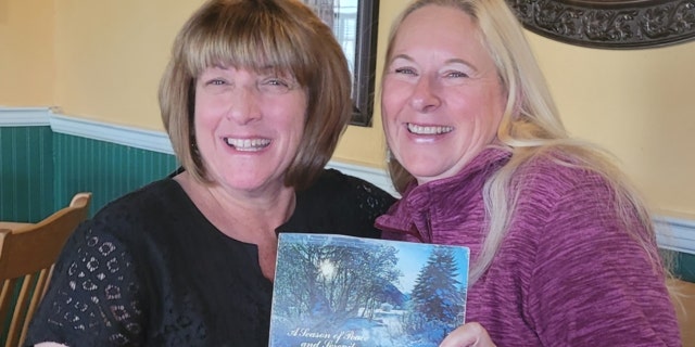 Karen Petillo and Laurie Matthews have been sending the same Christmas card back and forth for the last 41 years. (Courtesy of Laurie Matthews/Dan Matthews)
