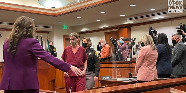 Jennifer Crumbley appears in an Oakland County court on Dec. 14, 2021 (Fox News' Audrey Conklin)