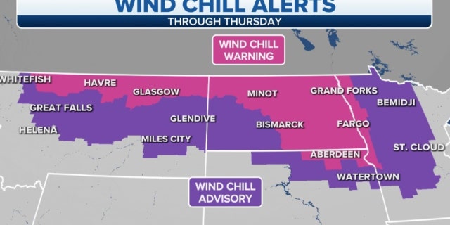 Wind chill alerts from Northwest through the Great Basin