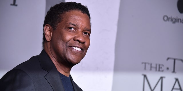 Actor Denzel Washington, who plays Macbeth in the film, arrives at the premiere of "The Tragedy of Macbeth" at the DGA Theater on Thursday, Des. 18, in Los Angeles.