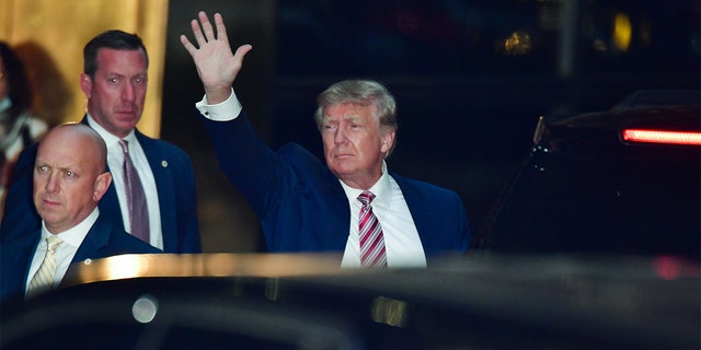 Former President Donald Trump leaves Trump Tower in Manhattan on Oct. 18, 2021, in New York City. 