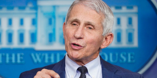 Dr. Anthony Fauci, director of the National Institute of Allergy and Infectious Diseases, speaks during the daily briefing at the White House in Washington, Wednesday, Dec. 1, 2021.