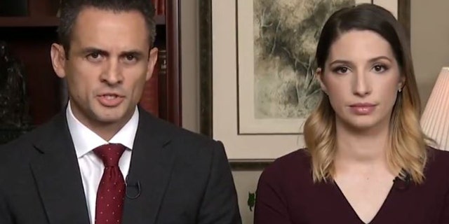 Kristin Evans, right, with her attorney Thomas Feiter.