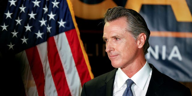 California Governor Gavin Newsom makes an appearance after the polls close on the recall election, at the California Democratic Party headquarters in Sacramento, California, U.S., September 14, 2021.