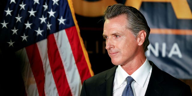 California Governor Gavin Newsom makes an appearance after the polls close on the recall election, at the California Democratic Party headquarters in Sacramento, California, U.S., September 14, 2021.