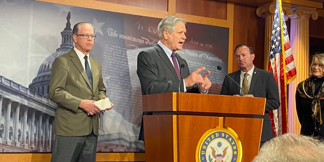 Sen. John Hoeven, R-N.D., said Wednesday he believes there are enough Democrat House members to force a vote on a Congressional Review Act resolution disapproving of President Biden's vaccine mandate for businesses. (Tyler Olson/Fox News)