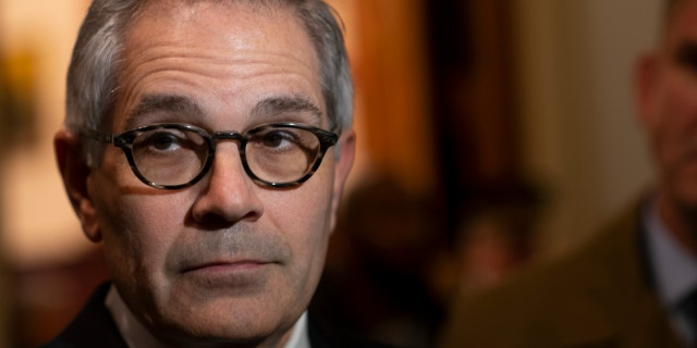 Philadelphia District Attorney Larry Krasner addresses the media after a press conference.