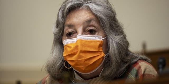 Rep. Dina Titus, D-Nev., wears a protective mask while speaking during a hearing in Washington, March 10, 2021. Titus said she was "f-----" by the Nevada legislature, which made her Las Vegas-based district significantly more competitive. Photographer: Ting Shen/Bloomberg via Getty Images