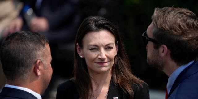 Nikki Fried, a Democratic candidate for governor of Florida, arrives for a ceremony with President Joe Biden as he welcomes the 2021 NFL Super Bowl champion Tampa Bay Buccaneers to the White House on July 20, 2021. (Drew Angerer/Getty Images)