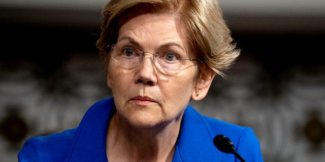 WASHINGTON, DC - SEPTEMBER 28: Sen. Elizabeth Warren (D-MA) speaks during a Senate Armed Services Committee hearing on the conclusion of military operations in Afghanistan and plans for future counterterrorism operations at the Dirksen Senate Office building on Capitol Hill.