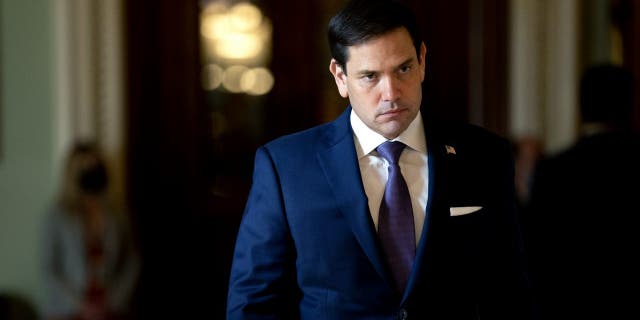 Senator Marco Rubio, a Republican from Florida, walks to a Senate Republican caucus meeting at the U.S. Capitol in Washington, D.C., U.S., on Thursday, Oct. 7, 2021.