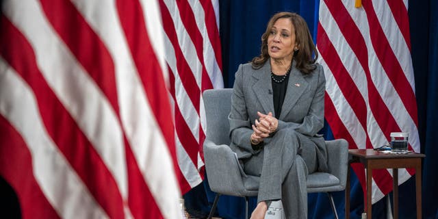 U.S. Vice President Kamala Harris speaks during a Maternal Health Day of Action event in the South Court Auditorium of the White House in Washington, D.C., U.S., on Tuesday, Dec. 7, 2021. Harris is hosting the summit to mark the first-ever federal Maternal Health Day of Action and issued a nationwide call to action to both the public and private sector to help improve maternal health outcomes in the United States.