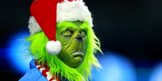 A sports fan at Ford Field on October 31, 2021, in Detroit, Michigan.