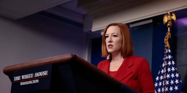 White House Press Secretary Jen Psaki speaks during a daily news briefing at the James S. Brady Press Briefing Room of the White House on Dec. 2, 2021, in Washington, D.C.