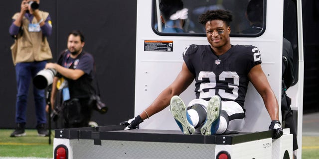 Las Vegas Raiders' Kenyan Drake broke his ankle and the injury is considered season-ending.