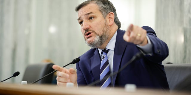 Sen. Ted Cruz, R-Texas, participates in a Senate Commerce, Science, and Transportation Committee hearing on oversight of the airline industry in the Russell Senate Office Building on Capitol Hill on Dec. 15, 2021, in Washington, D.C.