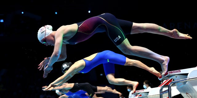 Claire Curzan of USA competes in FINA World Swimming Championships.