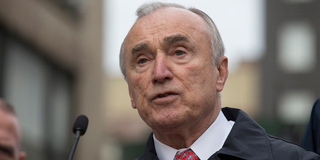 New York City Police Commissioner Bill Bratton speaks at a press conference 
