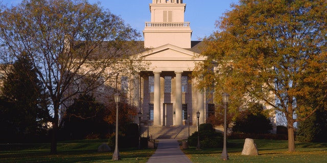 The old Iowa State Capitol, on the University of Iowa campus at Iowa City. Iowa City was the state capital until 1857.