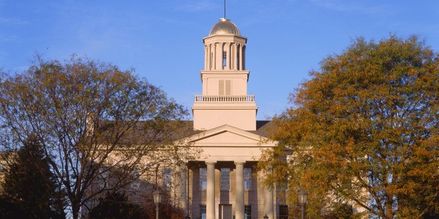 The old Iowa State Capitol, on the University of Iowa campus at Iowa City. Iowa City was the state capital until 1857.