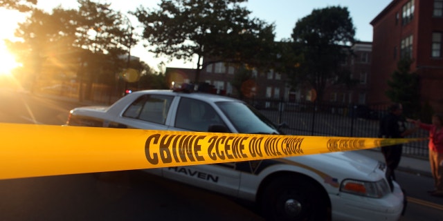 New Haven police vehicle outside Yale University. (Photo by Spencer Platt/Getty Images)